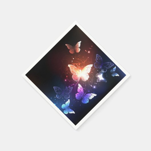 Glühende Nachtschmetterlinge Serviette (Ecke)