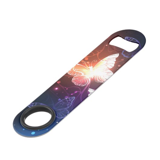 Glühende Nachtschmetterlinge Speed Flaschenöffner (Vorderseite Schrägansicht)