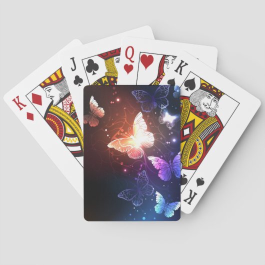 Glühende Nachtschmetterlinge Spielkarten (Rückseite)