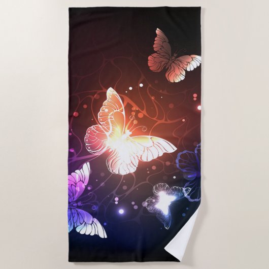 Glühende Nachtschmetterlinge Strandtuch (Vorderseite)