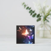 Glühende Nachtschmetterlinge Telefonnummerkarte (Stehend Vorderseite)