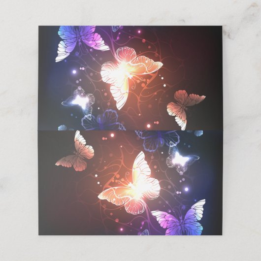 Glühende Nachtschmetterlinge Terminkarte (Außenseite Aufgefaltet)
