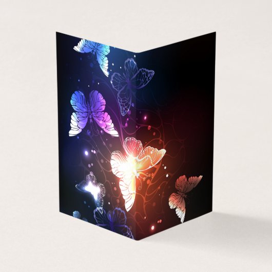 Glühende Nachtschmetterlinge Visitenkarten (Vorderseite)