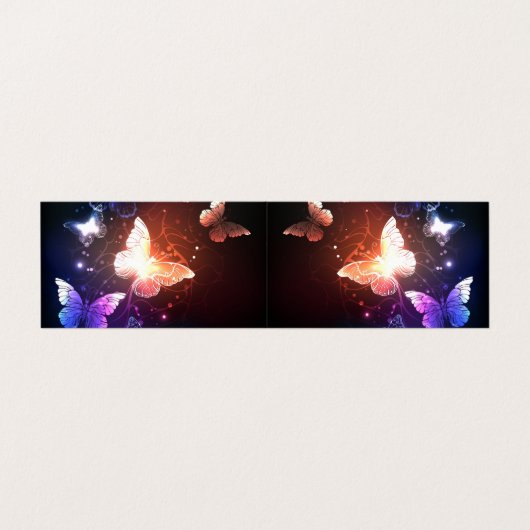 Glühende Nachtschmetterlinge Visitenkarten (Außenseite Aufgefaltet)
