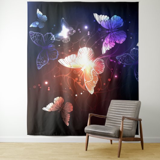 Glühende Nachtschmetterlinge Wandteppich (Beispiel)