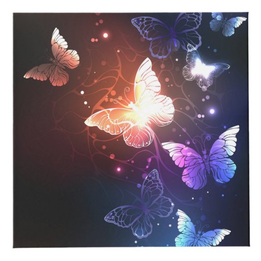 Glühende Nachtschmetterlinge Würfel (Vorderseite)