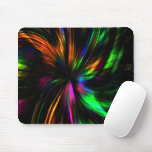 Glühende Neon Art Moderne Psychedelic Trendy Mousepad (Mit Mouse)
