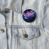 "Glühende Neon-Blume - Bezaubernde kosmische Flora Button (Beispiel)