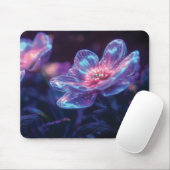 "Glühende Neon-Blume - Bezaubernde kosmische Flora Mousepad (Mit Mouse)