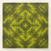 Glühende Neon Electric Thunder Bolzen Glasuntersetzer (Vorderseite)