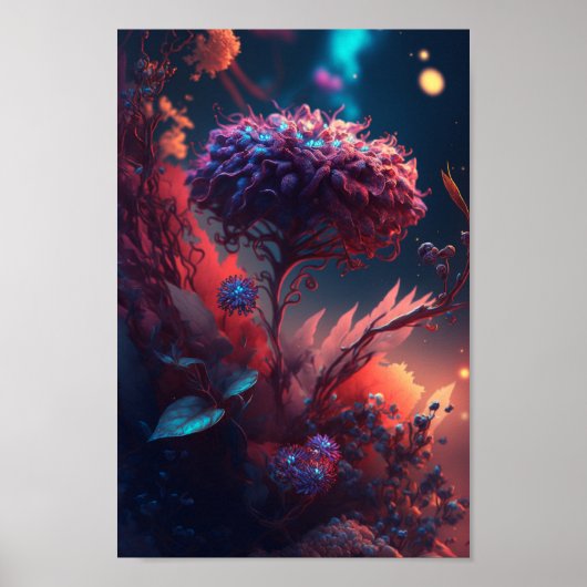 Glühende Neon Fantasy Art Poster (Vorne)