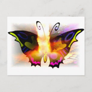 Glühende Neon Fire Butterfly Postkarte