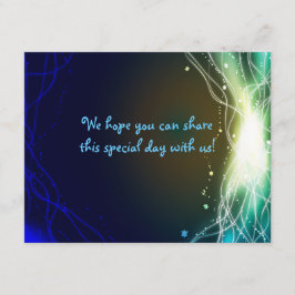 Glühende Neon Stars Bar Mitzvah REPLY Card RSVP Karte