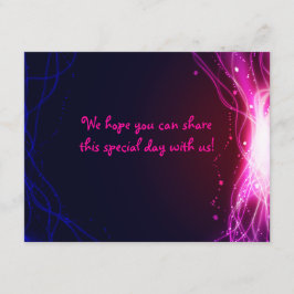 Glühende Neon Stars Bat Mitzvah Replik Card RSVP Karte