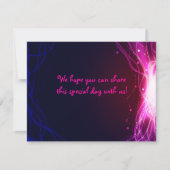 Glühende Neon Stars Bat Mitzvah Replik Card RSVP Karte (Vorderseite)