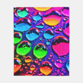 Glühende Neonwassertropfen Kunst Fleecedecke (Vorderseite)