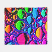Glühende Neonwassertropfen Kunst Fleecedecke (Vorderseite (Horizontal))