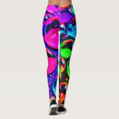 Glühende Neonwassertropfen Kunst Leggings (Rückseite)