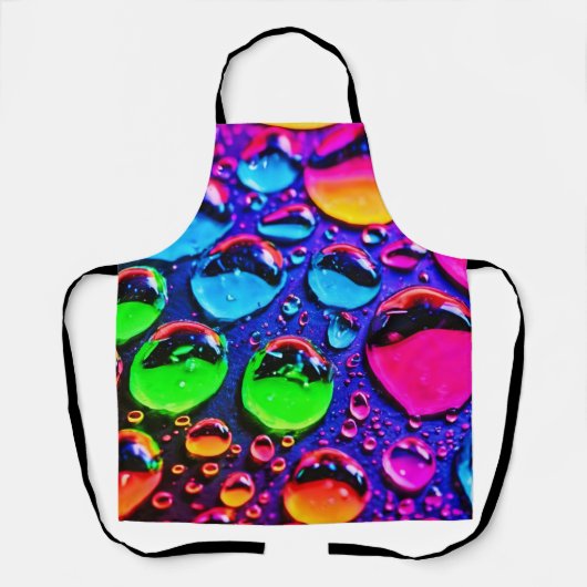 Glühende Neonwassertropfen Kunst Schürze (Vorderseite)