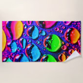 Glühende Neonwassertropfen Kunst Strandtuch (Vorderseite)