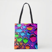 Glühende Neonwassertropfen Kunst Tasche (Vorderseite)