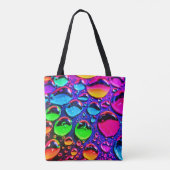 Glühende Neonwassertropfen Kunst Tasche (Rückseite)