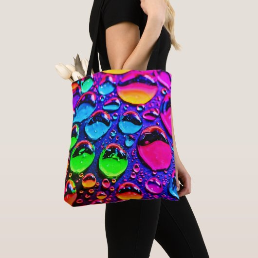 Glühende Neonwassertropfen Kunst Tasche (Von Nahem)