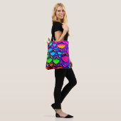 Glühende Neonwassertropfen Kunst Tasche (Am Model)