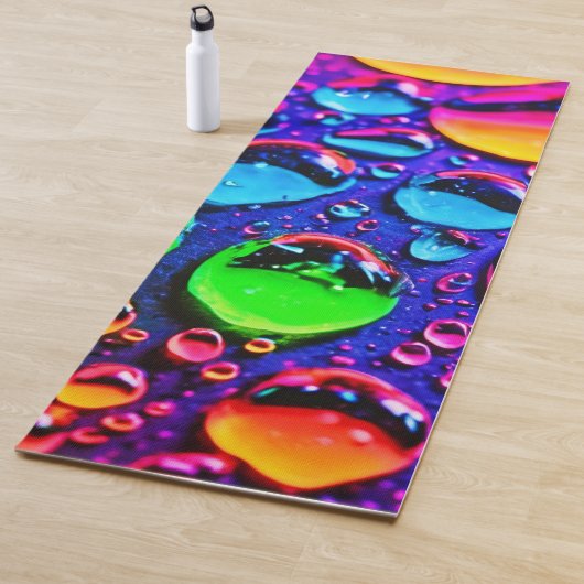 Glühende Neonwassertropfen Kunst Yogamatte (Beispiel)