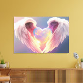 *~* Glühende Opal Heart Angel Wings Blue AP78 Leinwanddruck (Insitu (Wohnzimmer))