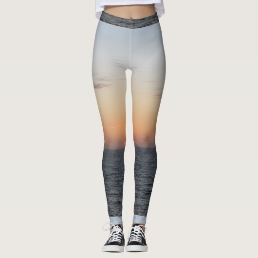Glühende orange Sonnenuntergang-Leggings Leggings (Vorderseite)