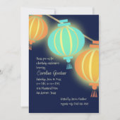 Glühende Papierlaternen zum Geburtstag Einladung (Vorderseite)