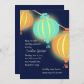 Glühende Papierlaternen zum Geburtstag Einladung (Vorne/Hinten)