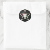 Glühende Pentagramm-2-Aufkleber Runder Aufkleber (Tasche)