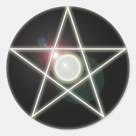Glühende Pentagramm-2-Aufkleber Runder Aufkleber (Vorderseite)