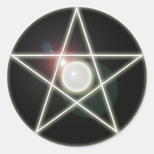 Glühende Pentagramm-2-Aufkleber Runder Aufkleber