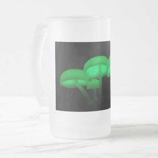Glühende Pilze Mattglas Bierglas (Vorderseite Links)