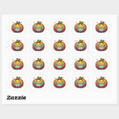 Glühende Pixel Pumpkin Gesicht Sticker Retro Digit (Blatt)