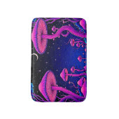 Glühende Psychedelic Mushroom Forest Night Badematte (Vorderseite Vertikal)