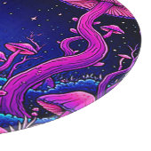 Glühende Psychedelic Mushroom Forest Night Schneidebrett (Ecke)