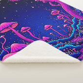 Glühende Psychedelic Mushroom Forest Night Sherpadecke (3/4)