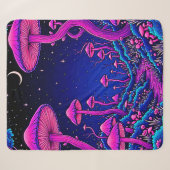 Glühende Psychedelic Mushroom Forest Night Sherpadecke (Vorderseite (Horizontal))