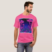 Glühende Psychedelic Mushroom Forest Night T-Shirt (Vorne ganz)