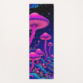 Glühende Psychedelic Mushroom Forest Night Yogamatte (Vorderseite)