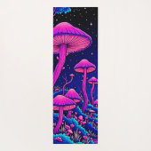 Glühende Psychedelic Mushroom Forest Night Yogamatte (Rückseite)