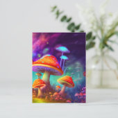 Glühende Psychedelic Mushroom-Illustration Postkarte (Stehend Vorderseite)