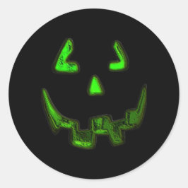 Glühende Pumpkin-Gesichtskleber Runder Aufkleber
