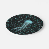 Glühende Qualle Pappteller (Schrägansicht)