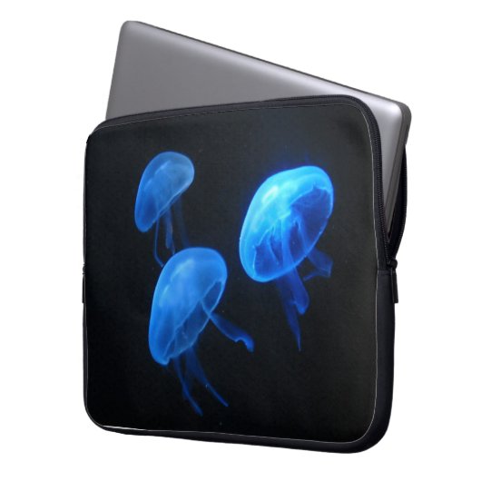 Glühende Quallen unter Wasser Pic Laptop-Ärmel Laptopschutzhülle (Vorderseite Links)