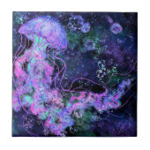 Glühende Quallen - Zeichnend Kunstsammlung Fliese (Vorderseite)